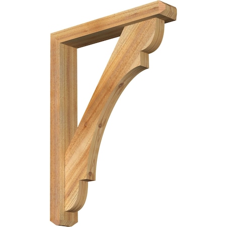 Ekena Millwork Olympic Craftsman Rough Sawn Bracket w/ Offset Brace, Western Red Cedar, 4"W x 22"D x 30"H BKT0402X22X30OLY04RWR